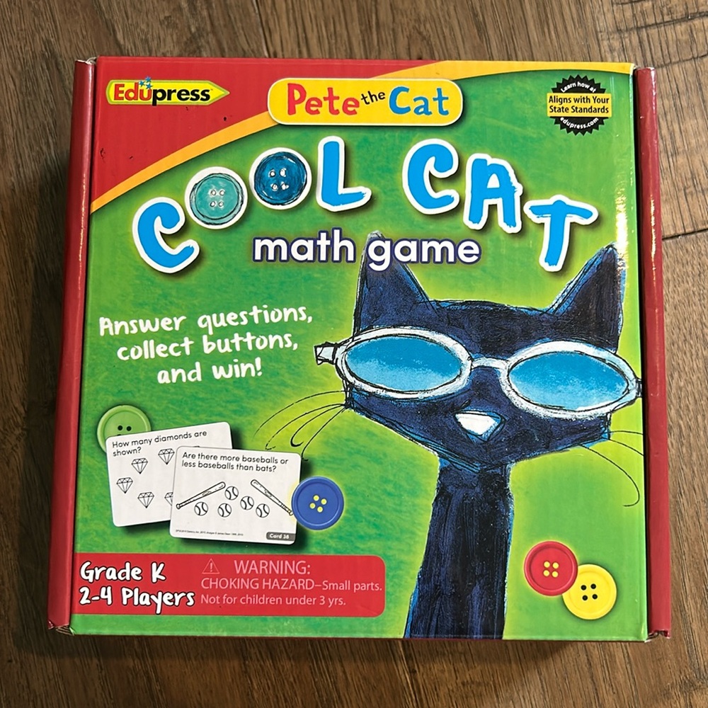 Pete the Cat Cool Cat Math Game.  Kindergartener